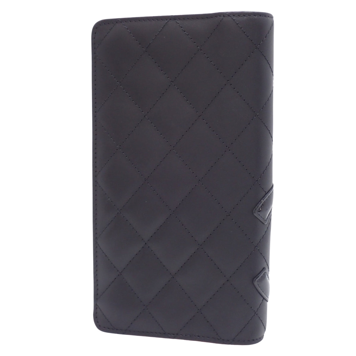 Cambon Line Coco Mark Bifold Long Wallet in Calfskin Patent Leather/Enamel Black A26717