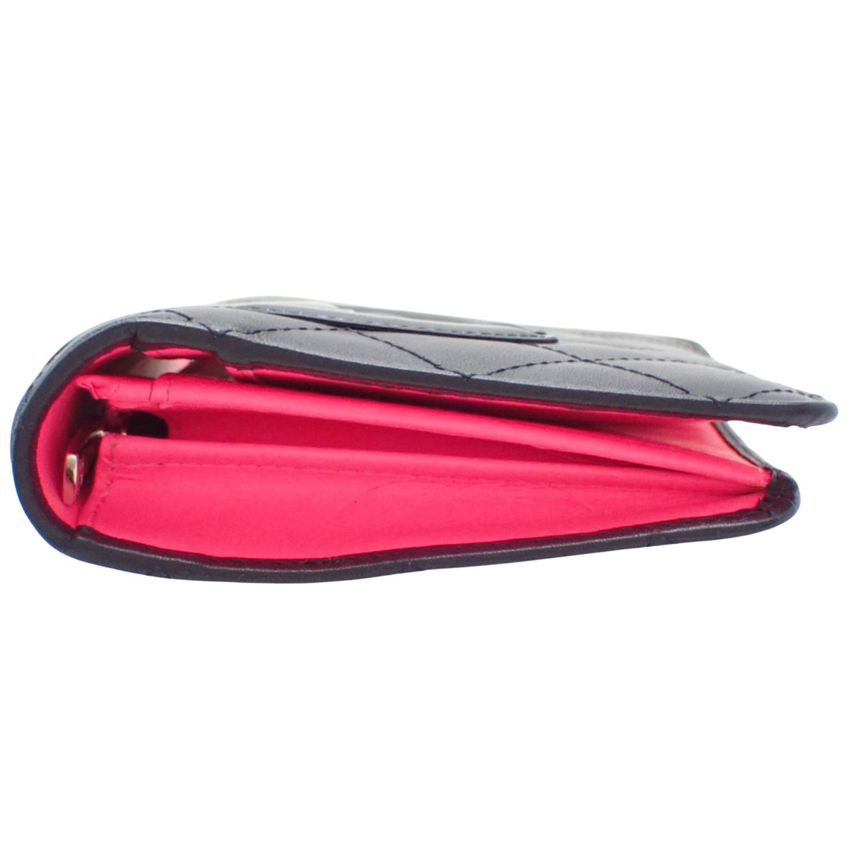 Cambon Line Coco Mark Bifold Long Wallet in Calfskin Patent Leather/Enamel Black A26717