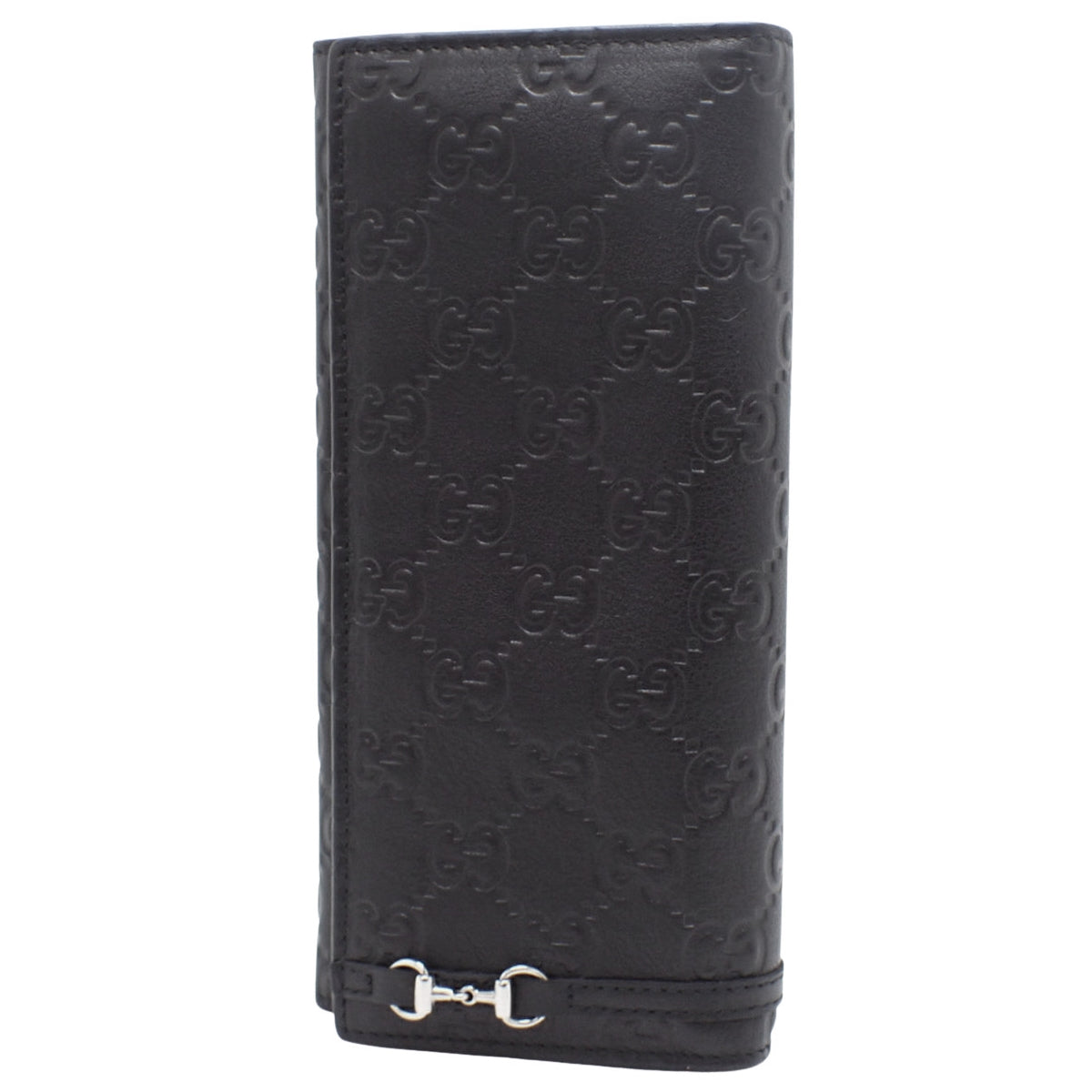 グッチシマ 二つ折り長財布 ブラック 245775 ホースビット