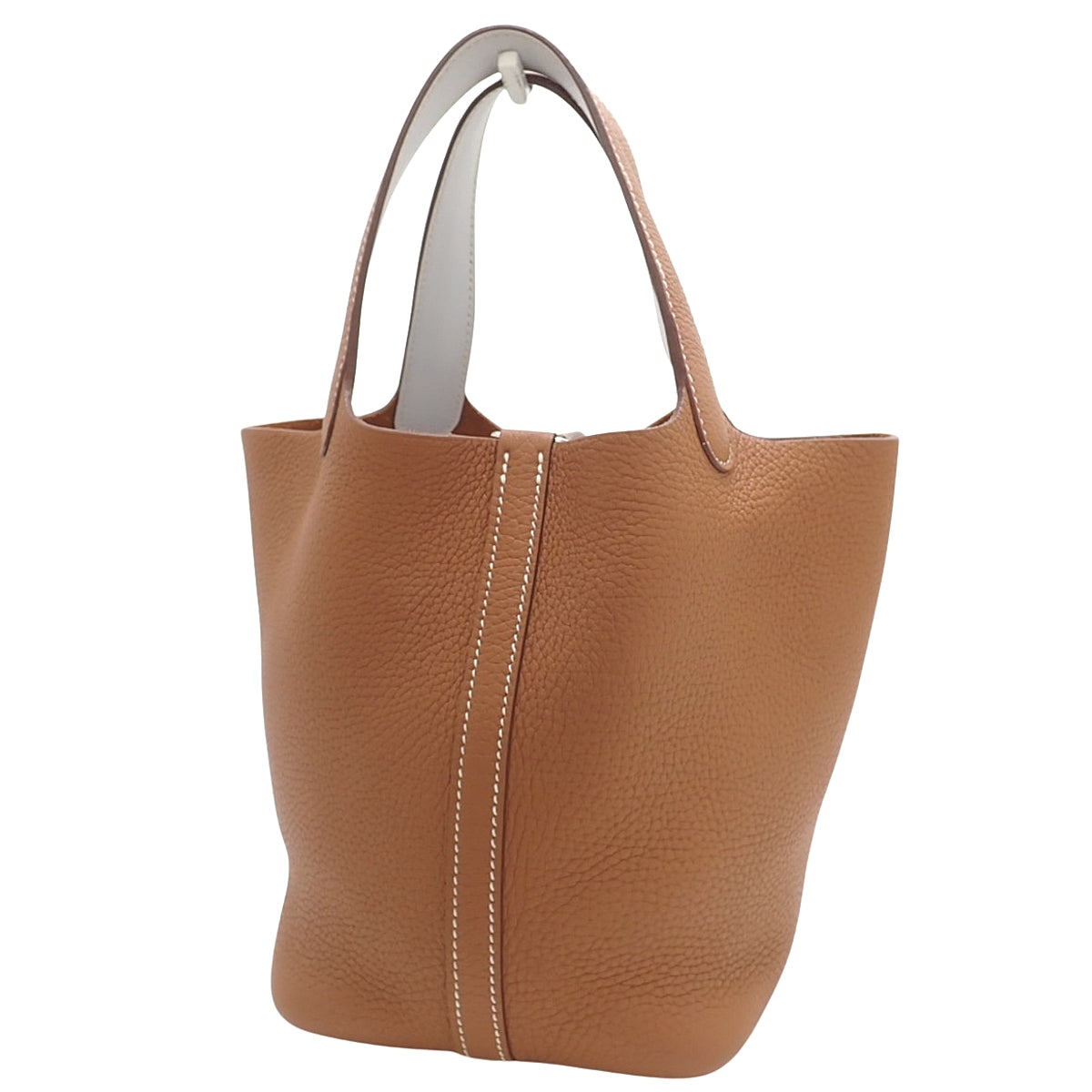 Picotin Lock Eclat PM,Taurillon Clemence 皮革,Swift Gold 金色,珍珠灰,银色五金,Z 字印记