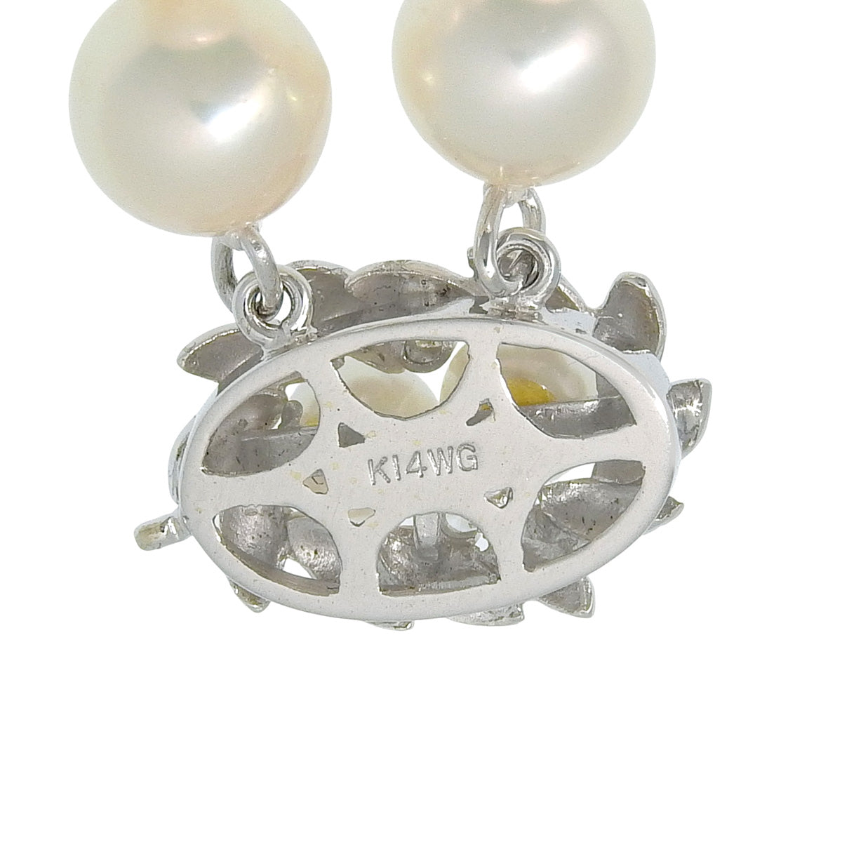 Double pearl bracelet in white gold (14K white gold)