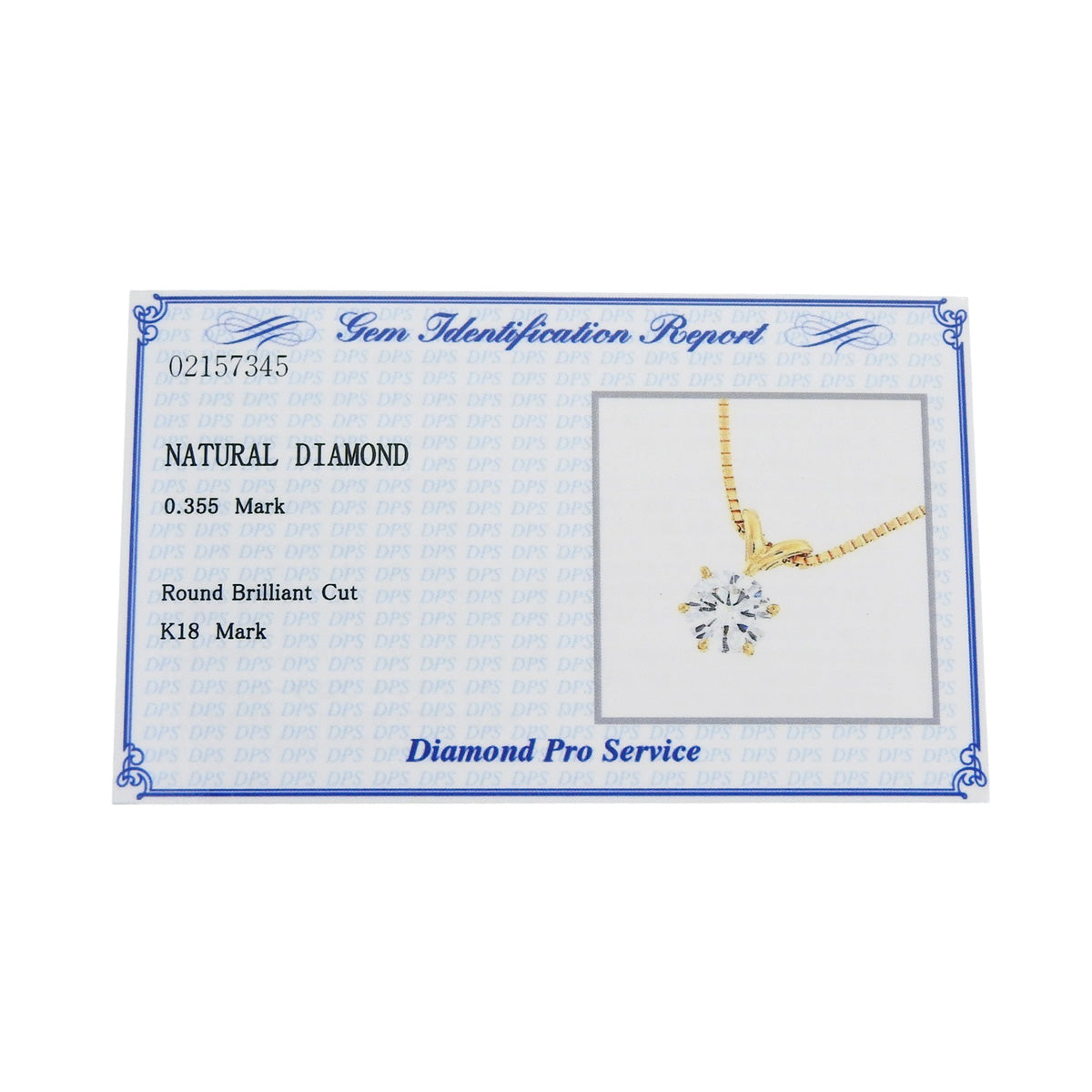 一粒ダイヤモンド ネックレス D0.355 イエローゴールド K18YG 2.3g 1PD