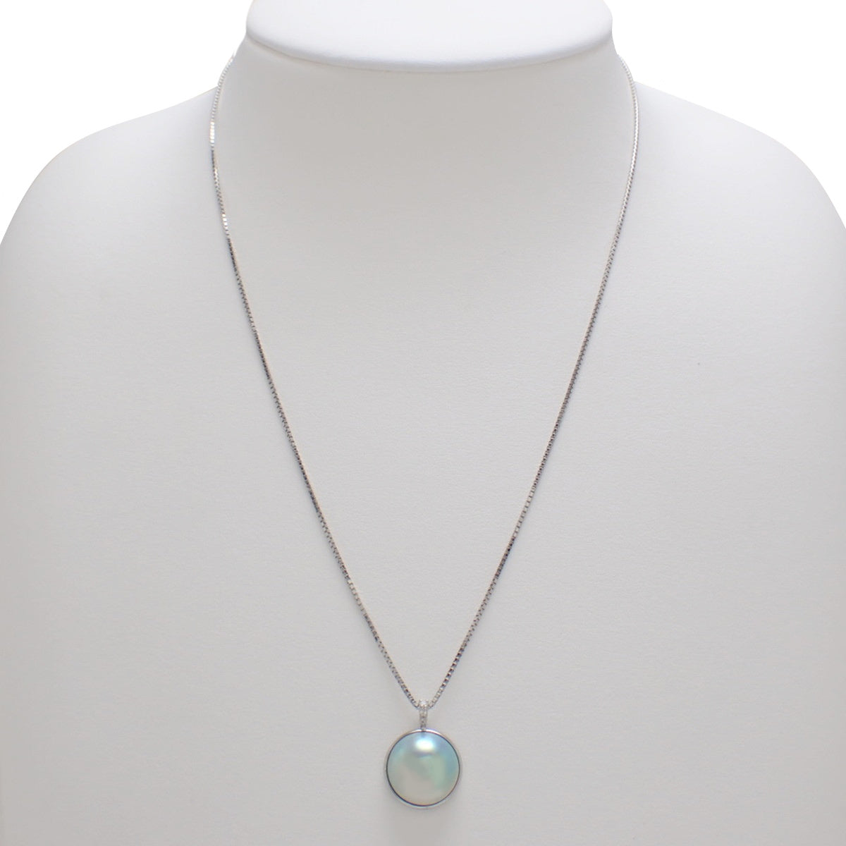 Mabe Pearl Diamond Necklace D0.05 Platinum Pt850 Pt950 5.9g
