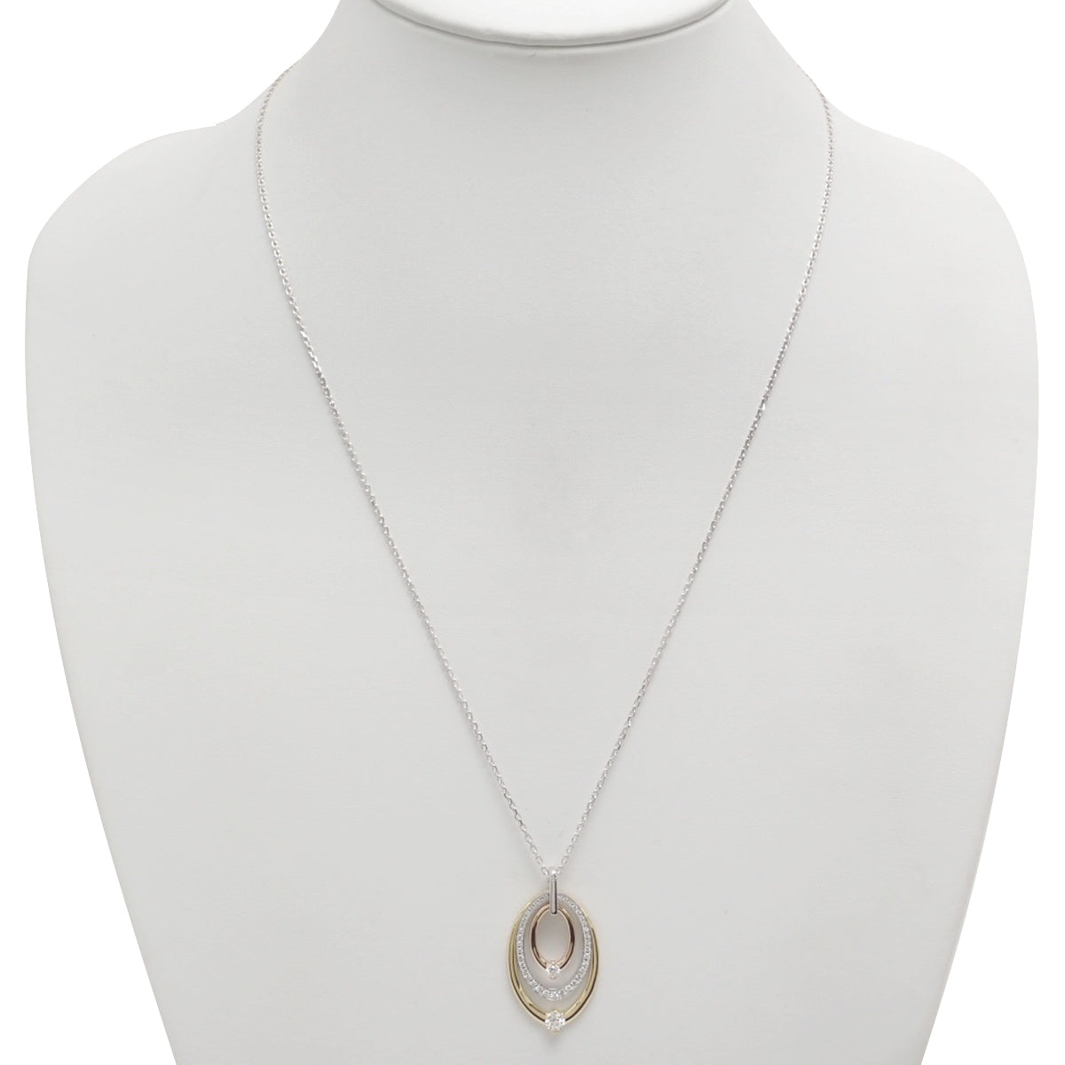 Diamond 3-strand necklace D0.20/0.30 K18 WG YG PG 10.0g