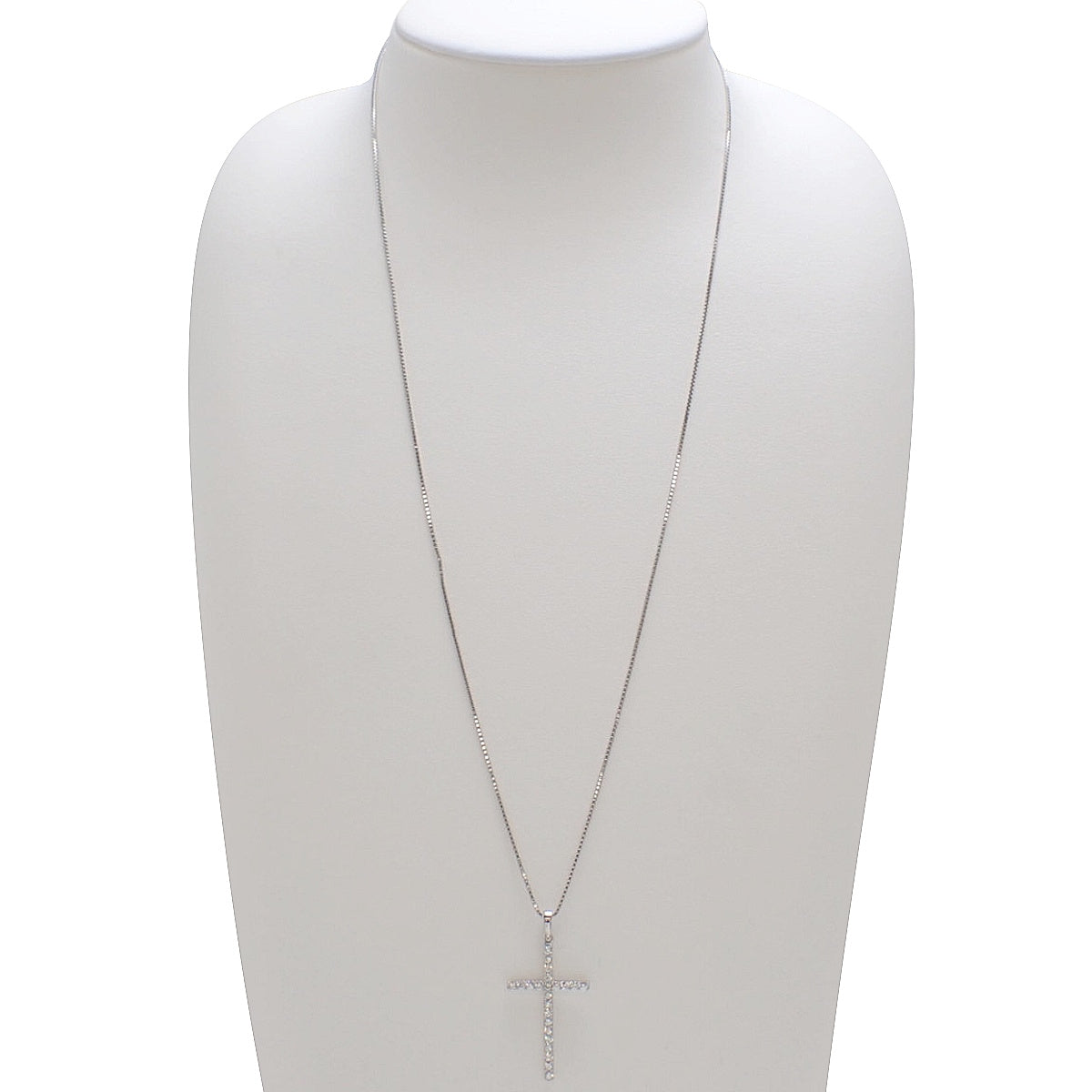 クロス ダイヤモンド ネックレス D0.70 ホワイトゴールド K18WG 7.6g