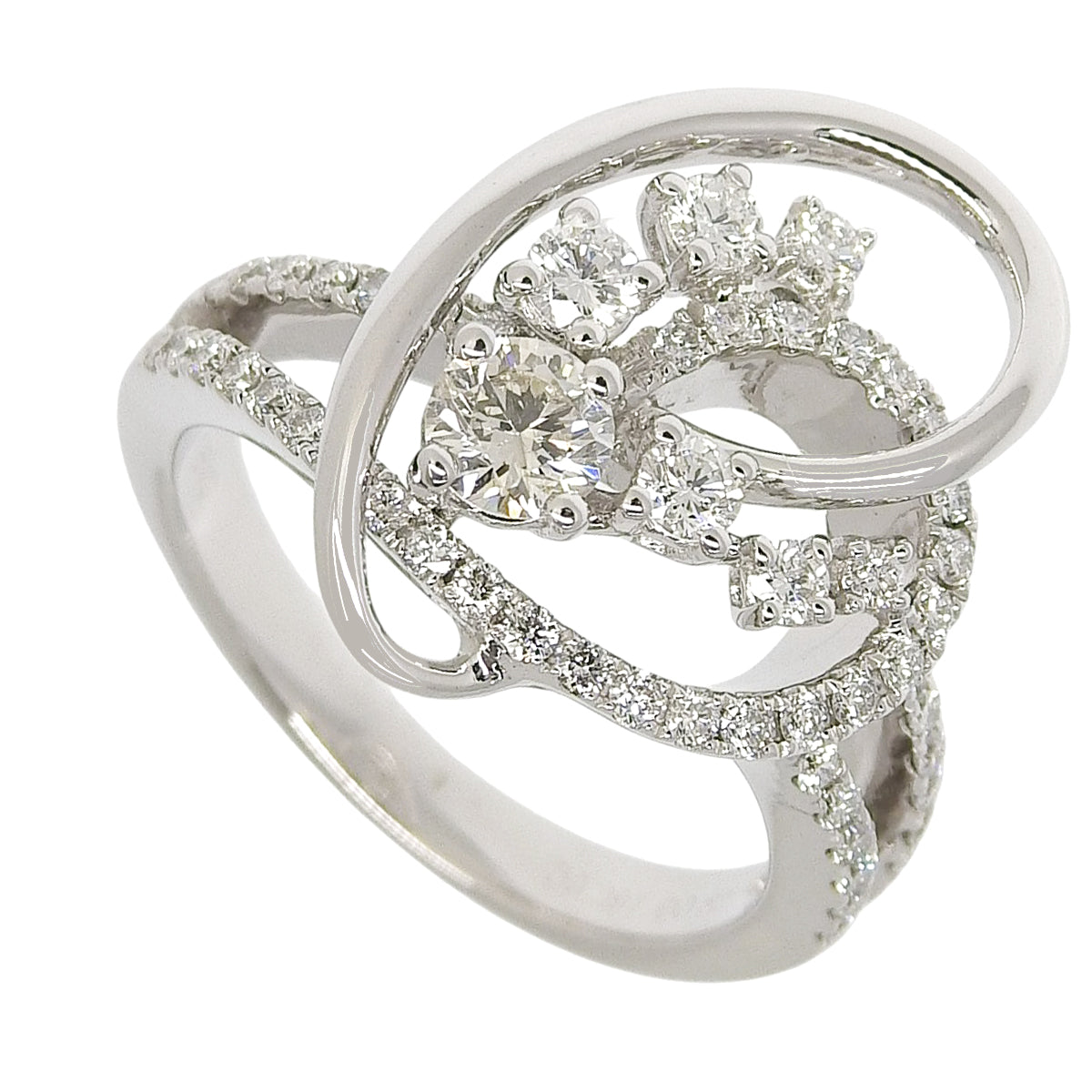 钻石戒指,直径0.291克拉,净度0.62克拉,18K白金,7.7克