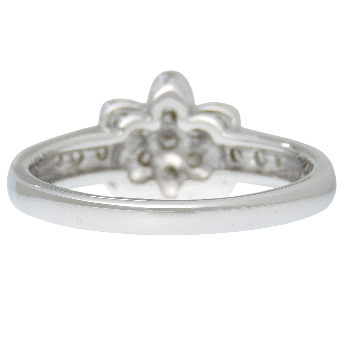 Flower motif diamond ring D0.50 white gold K18WG 4.1g