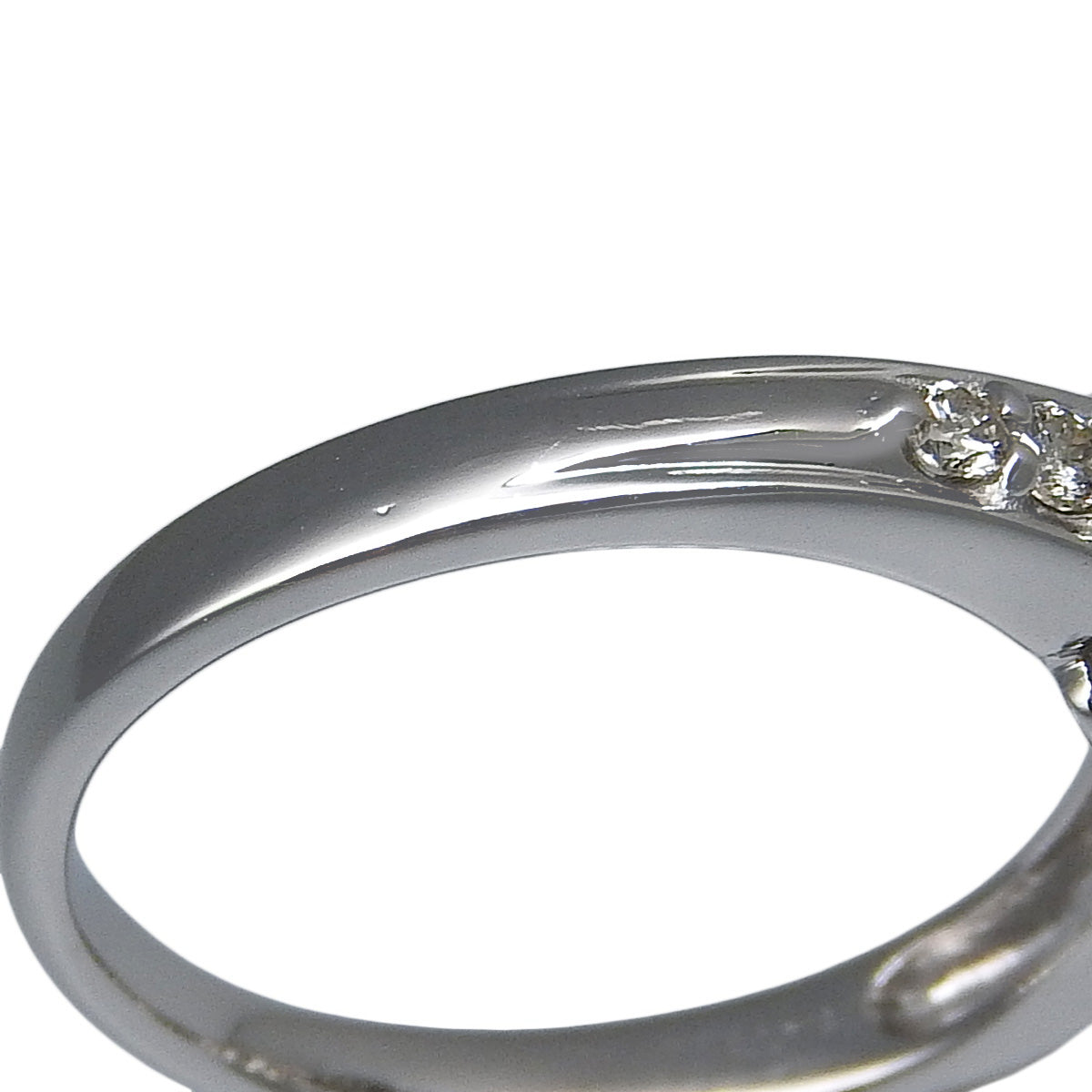 Flower motif diamond ring D0.50 white gold K18WG 4.1g