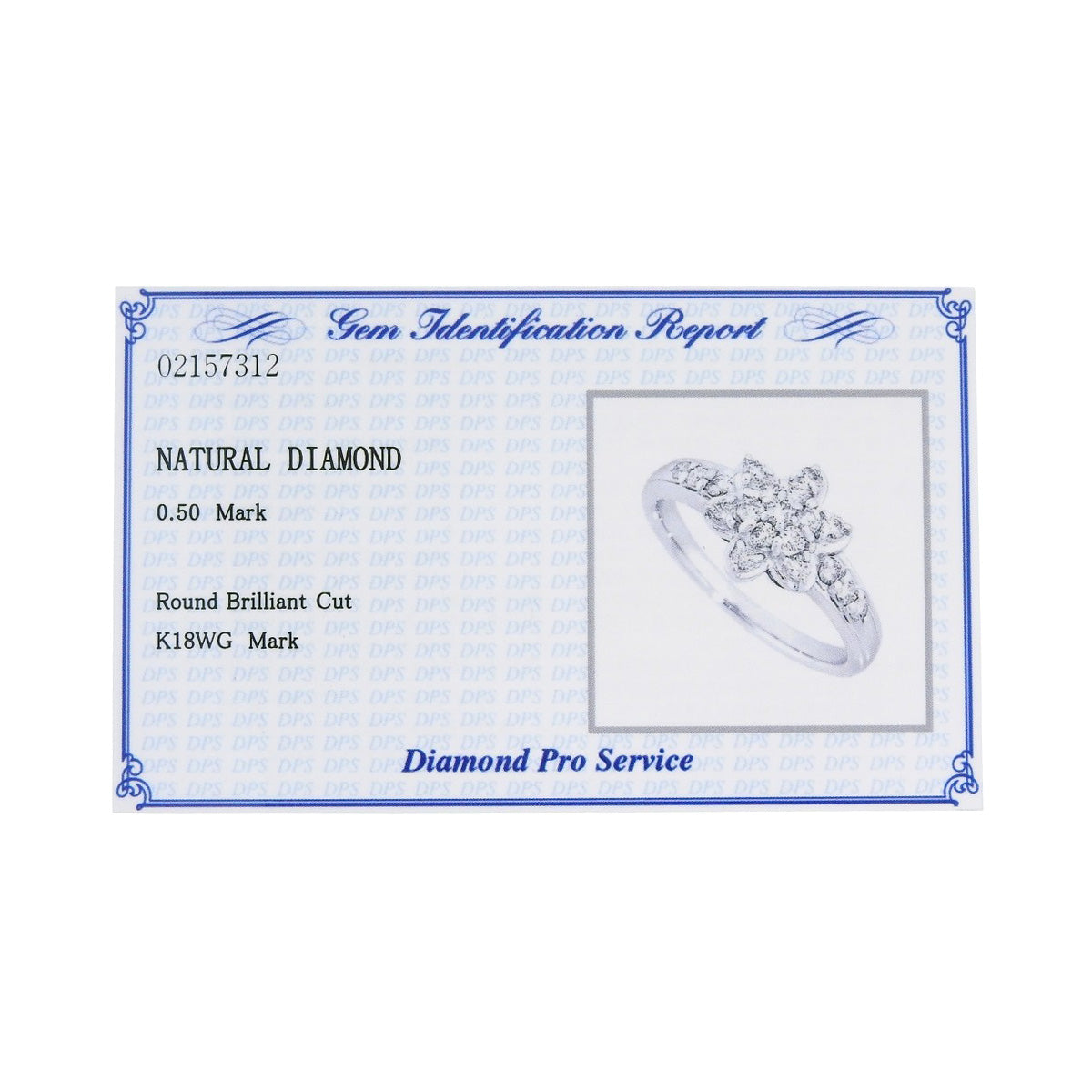 Flower motif diamond ring D0.50 white gold K18WG 4.1g