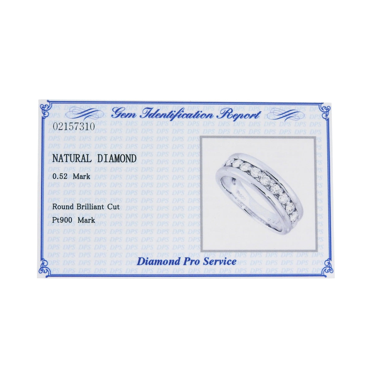 Diamond ring D0.52 Platinum Pt900 6.8g