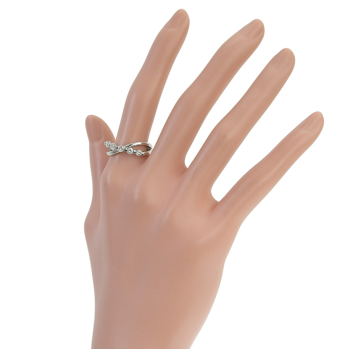 ダイヤモンド クロスリング D0.50 プラチナ Pt900 6.6g