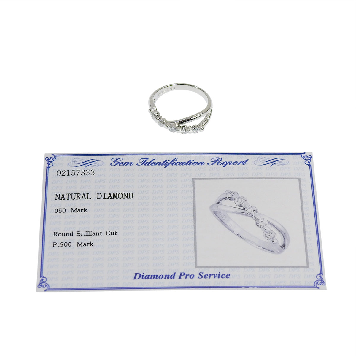 Diamond Cross Ring D0.50 Platinum Pt900 6.6g