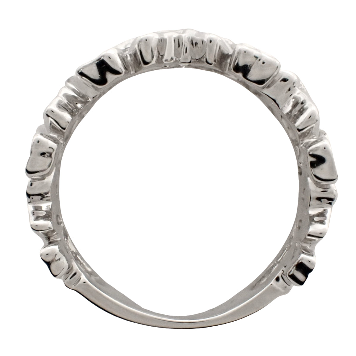Flower motif diamond ring D0.89 white gold K18WG 8.4g