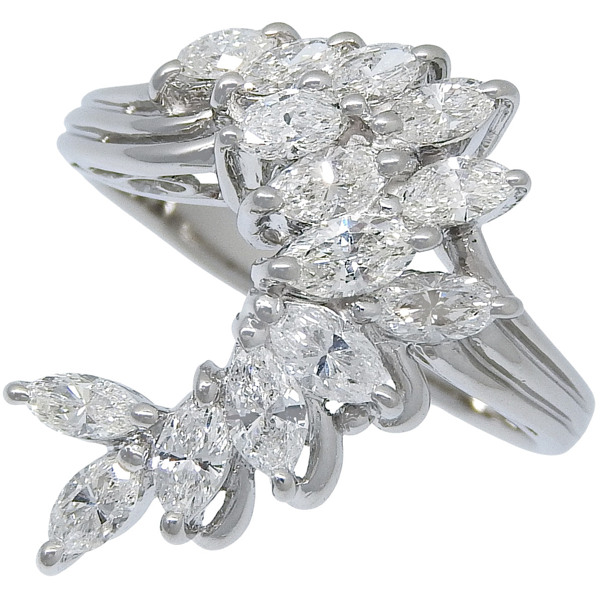 Diamond ring D1.20 Platinum Pt900 7.3g