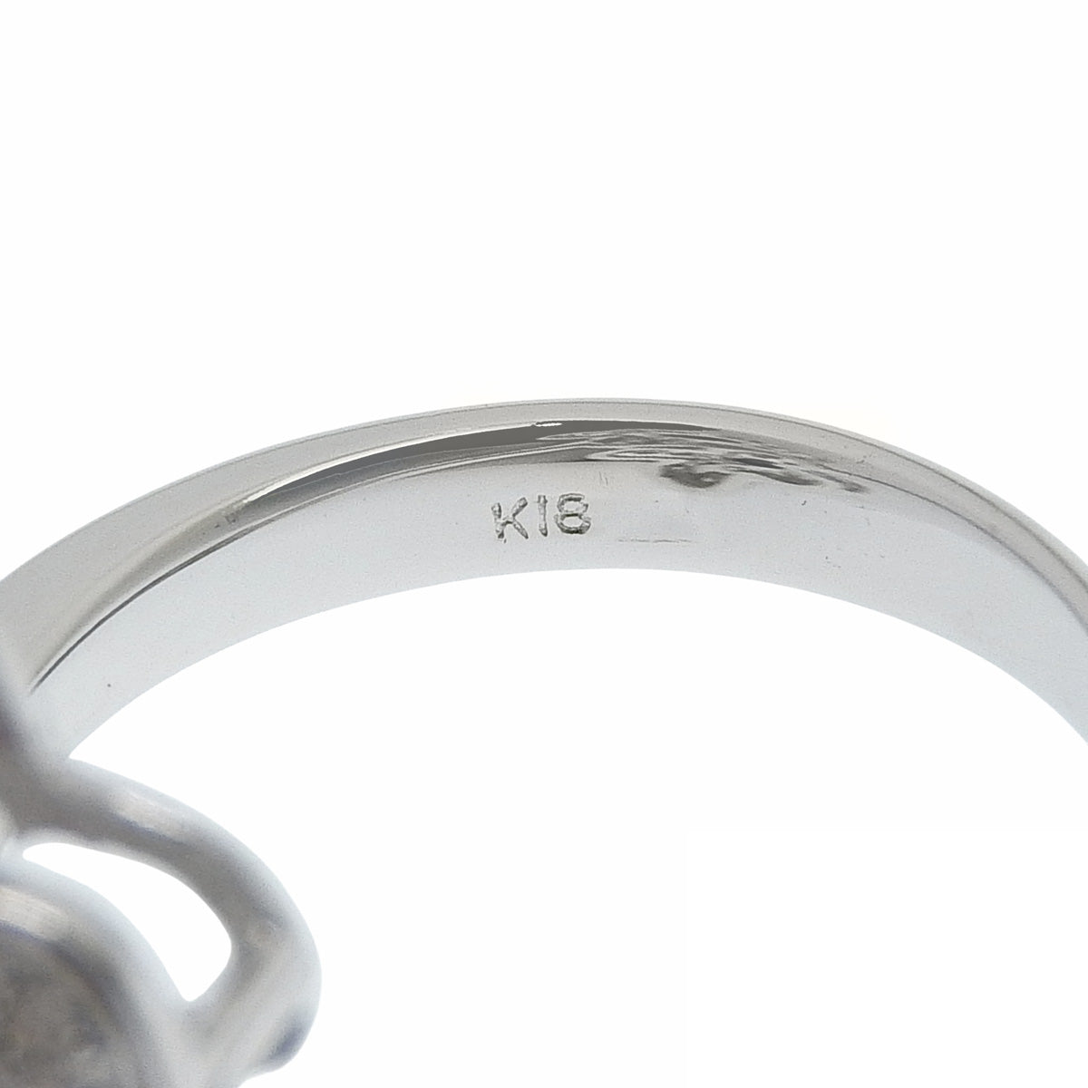 ダイヤモンド フラワーリング D0.31/R0.45/S0.47 ホワイトゴールド K18WG 12(52)号 7.9g