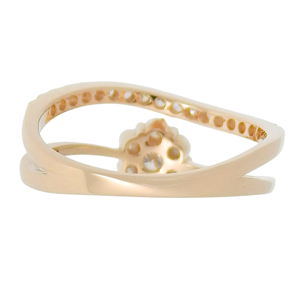 Layered Diamond Ring D0.40 Pink Gold K18PG 2.8g