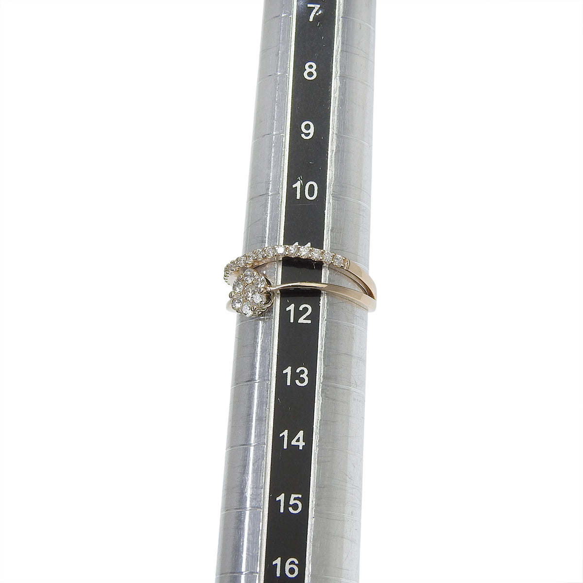 Layered Diamond Ring D0.40 Pink Gold K18PG 2.8g