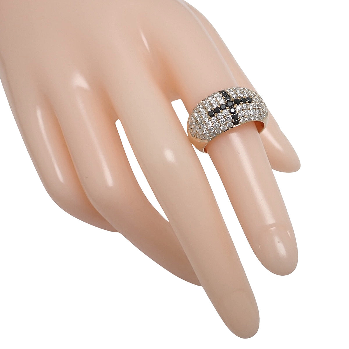 Diamond Cross Motif Ring D1.85 Pink Gold K18PG 15.5g