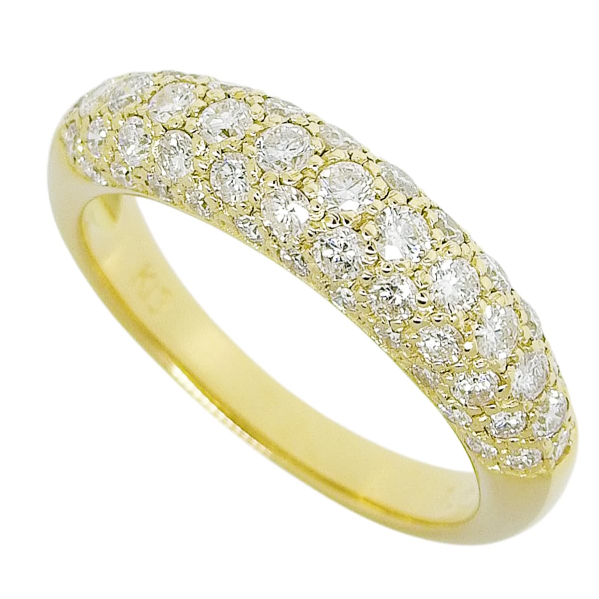 ダイヤモンド ハーフパヴェリング D1.01 イエローゴールド K18YG 4.4g