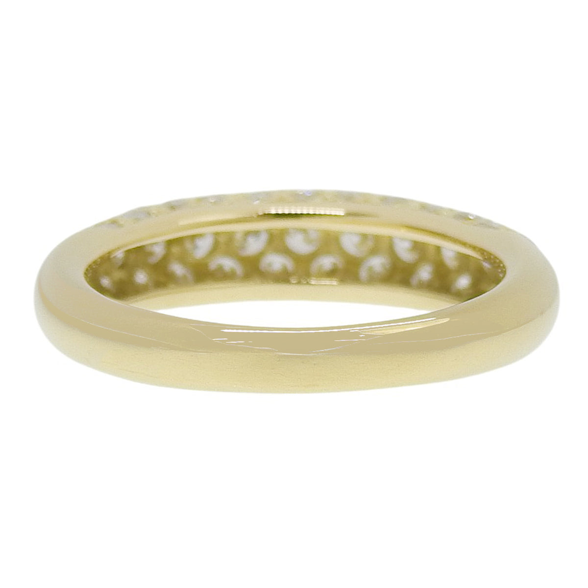 Diamond Half Pavé Ring D1.01 Yellow Gold K18YG 4.4g