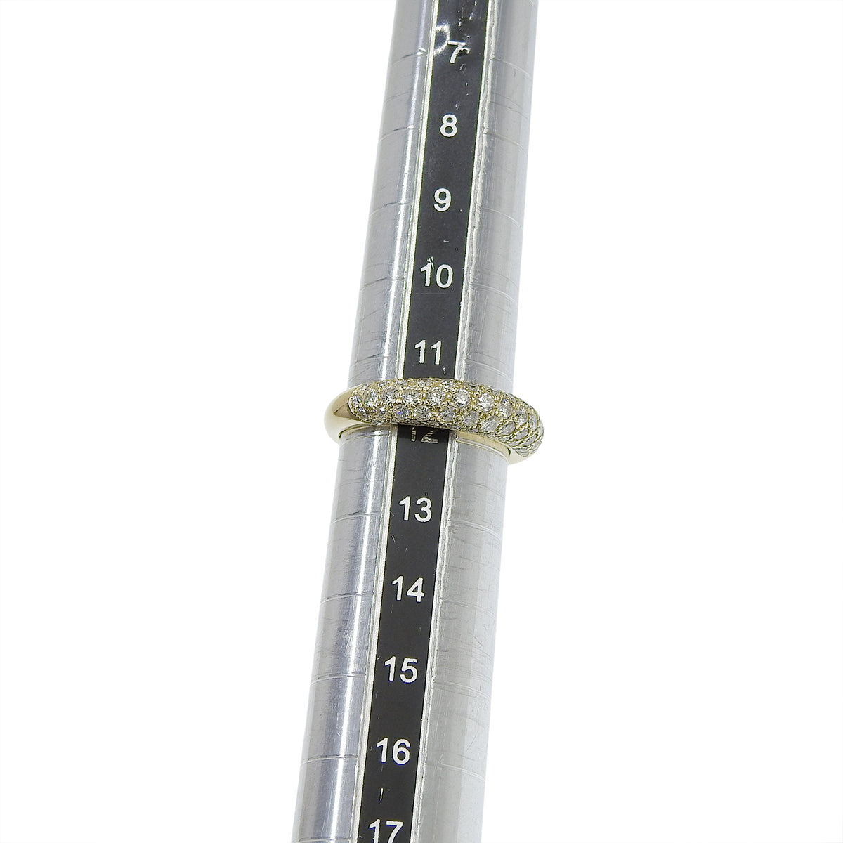 ダイヤモンド ハーフパヴェリング D1.01 イエローゴールド K18YG 4.4g