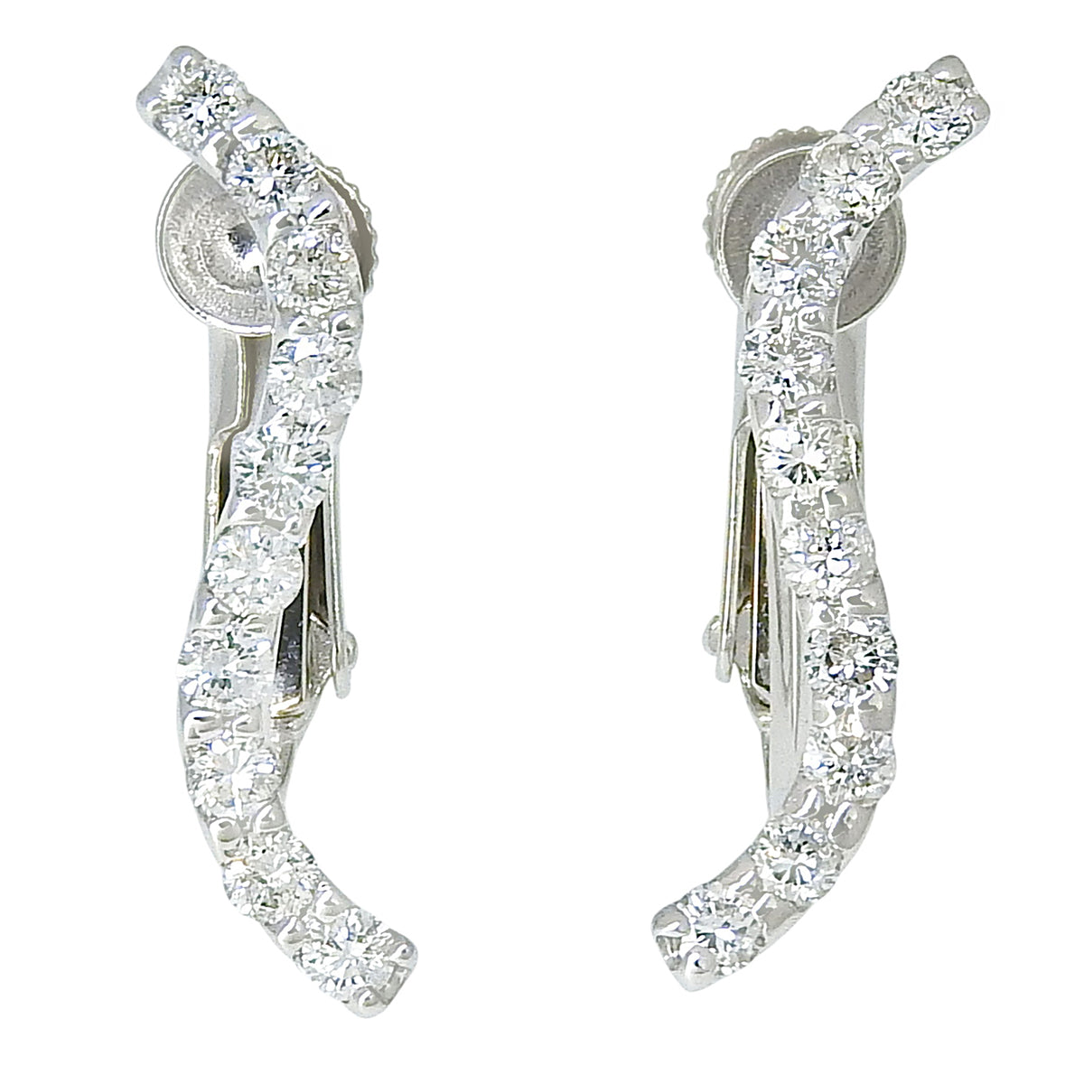 Diamond Earrings D0.25 White Gold K18WG 2.7g
