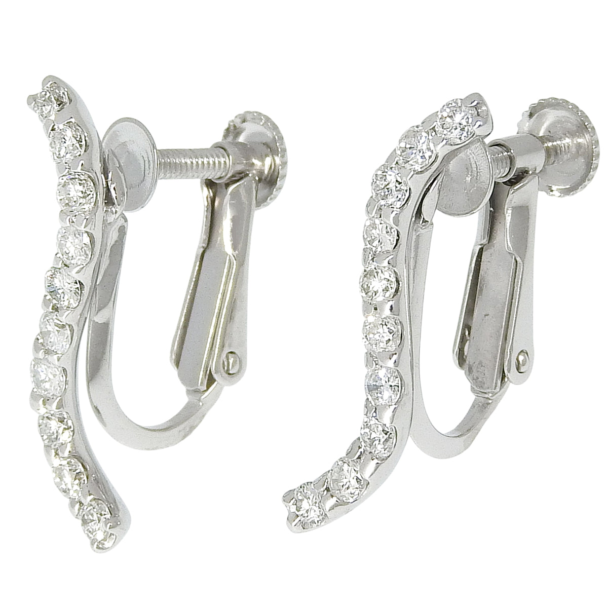 Diamond Earrings D0.25 White Gold K18WG 2.7g