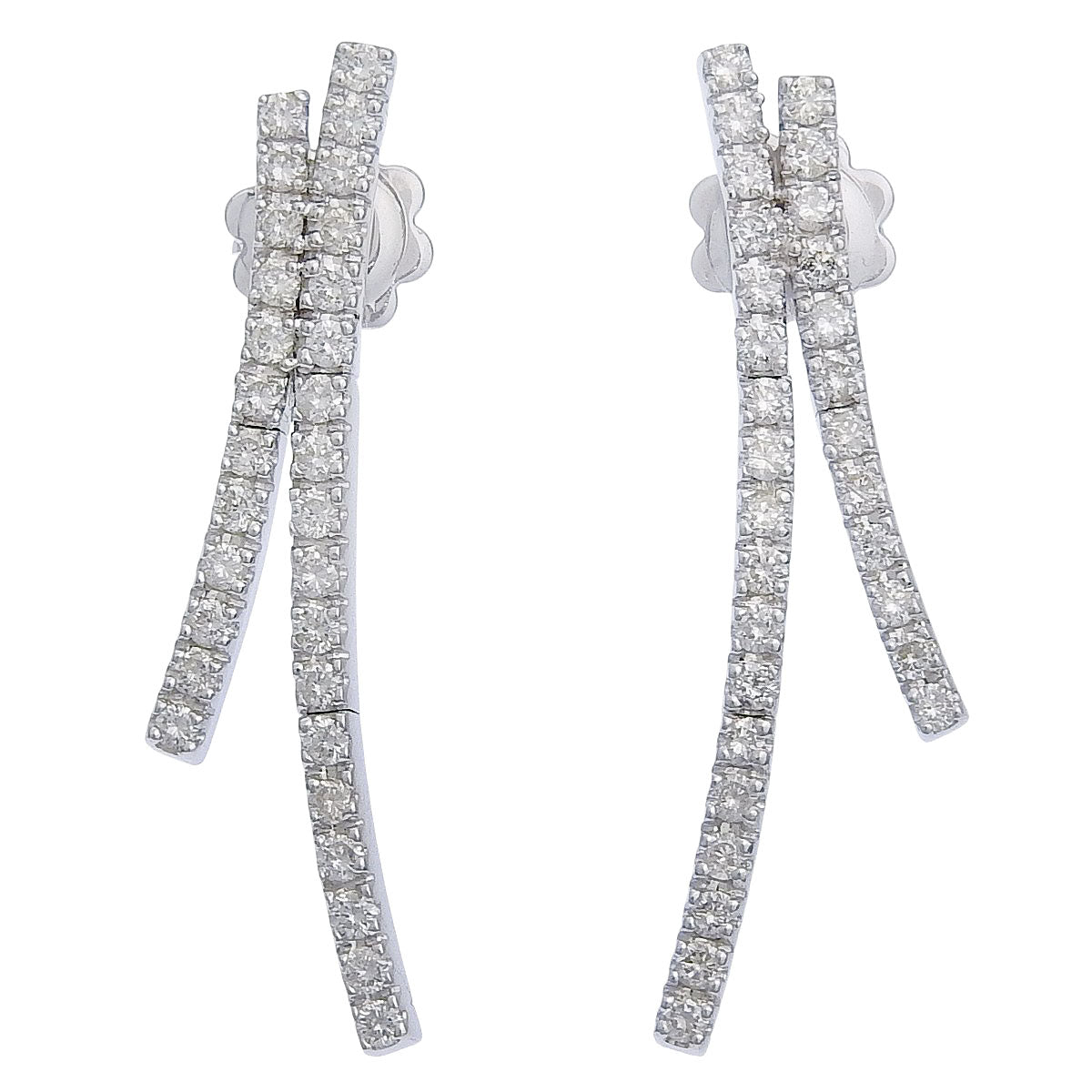 Diamond earrings D0.45,0.45 White gold K18WG 5.0g