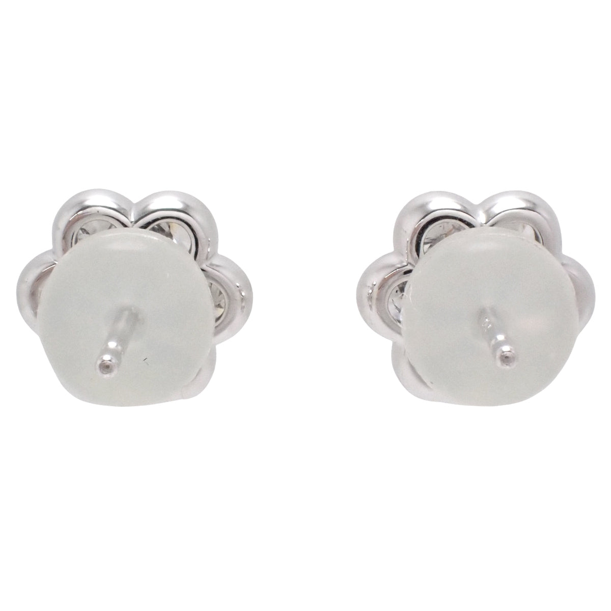Diamond Flower Stud Earrings D0.20, 0.20 White Gold K18WG 1.4g