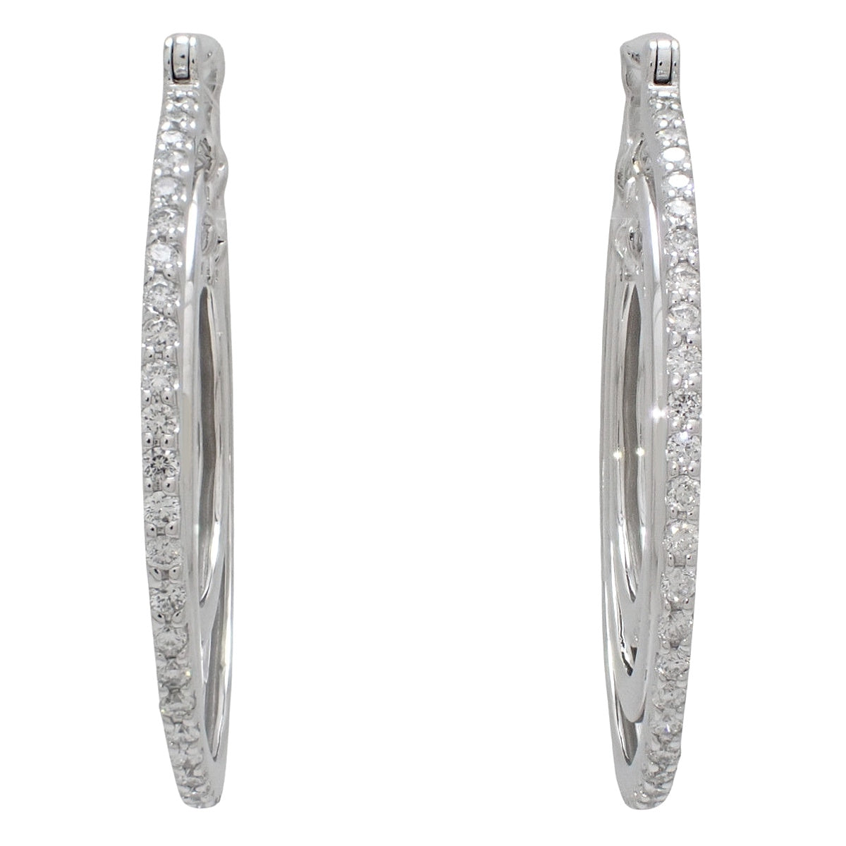Diamond Triple Hoop Earrings D0.43, 0.43 White Gold K18WG 14.6g