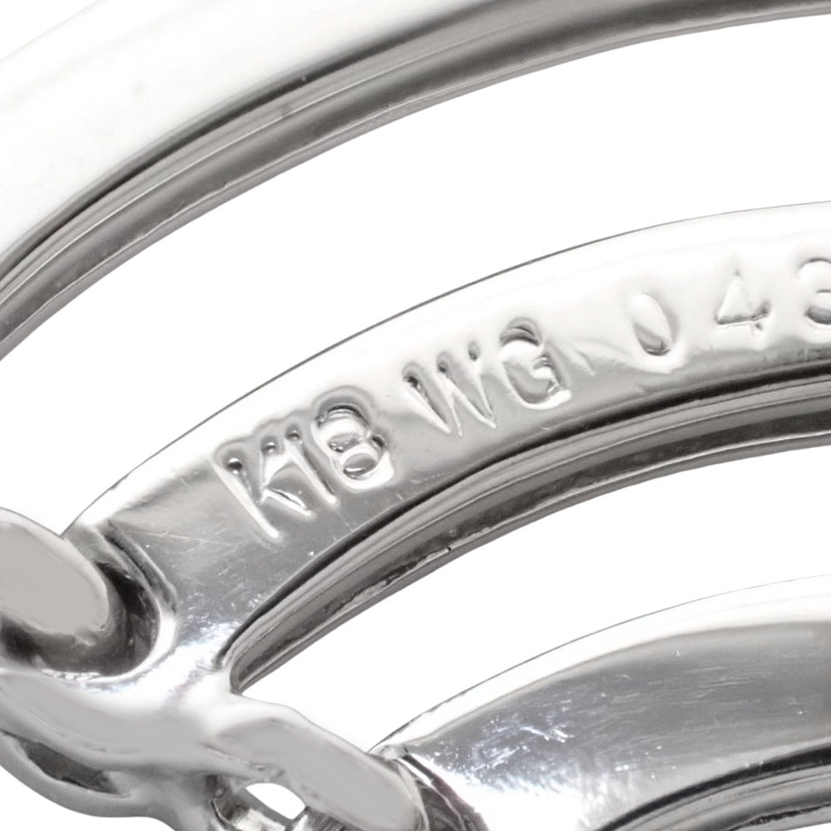 钻石三圈耳环 D0.43,0.43 白金 K18WG 14.6克