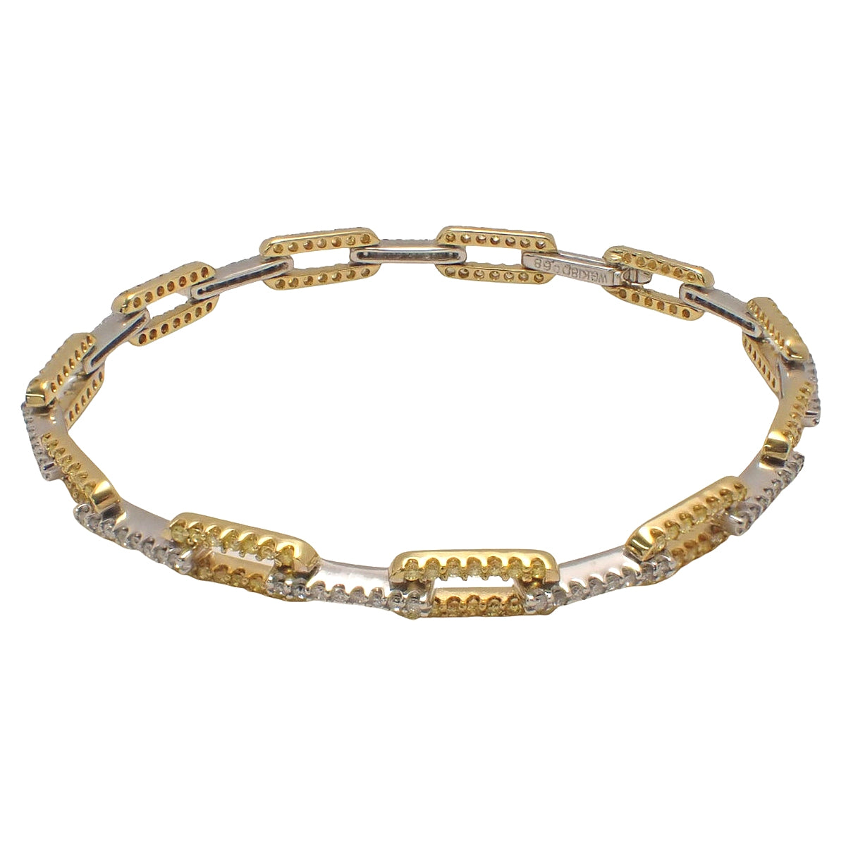Diamond Bracelet D0.68/YD1.12 White Gold K18WG Yellow Gold K18YG 11.4g