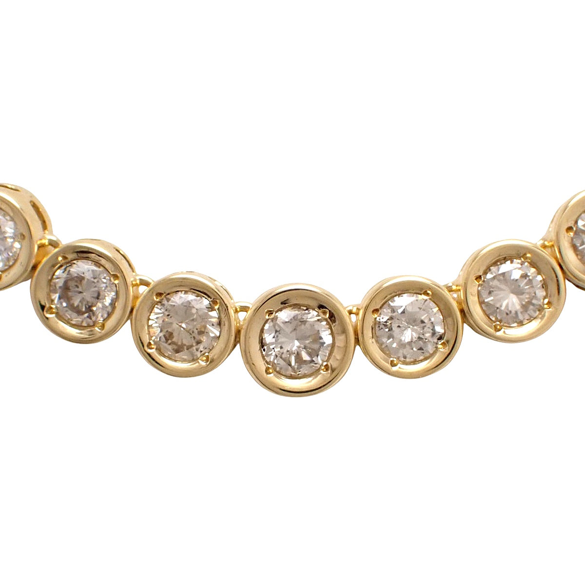 Tennis Diamond Necklace D12.00 Yellow Gold K18YG 33.8g