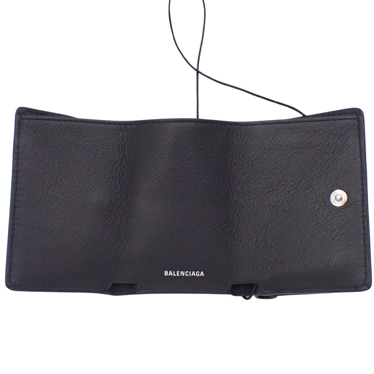 ペーパー ミニ ウォレット カーフ ブラック 391446 三つ折り財布 3つ折り