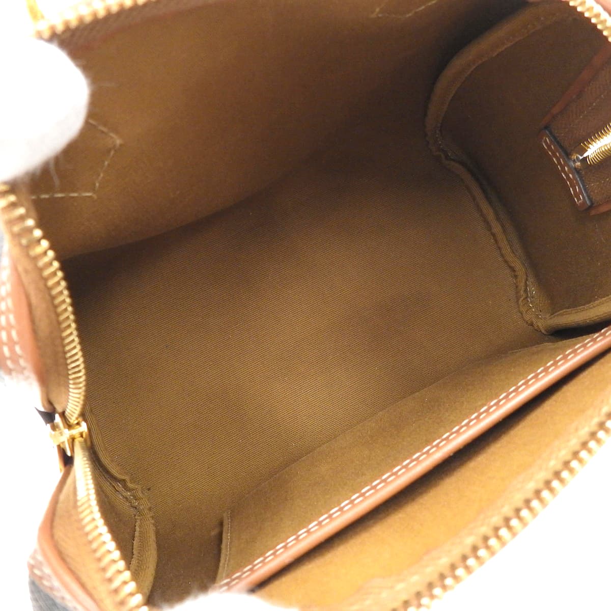 Small Boston Bag in Calfskin and Triomphe Canvas, Tan, 113772CAS.04LU