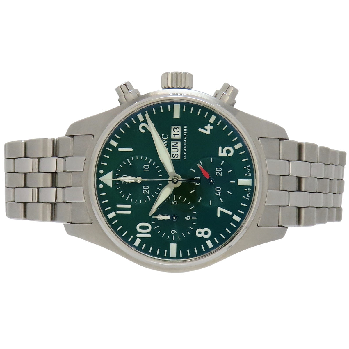 Pilot's Watch Chronograph 41 IW388104 Stainless Steel Green Automatic Men's
