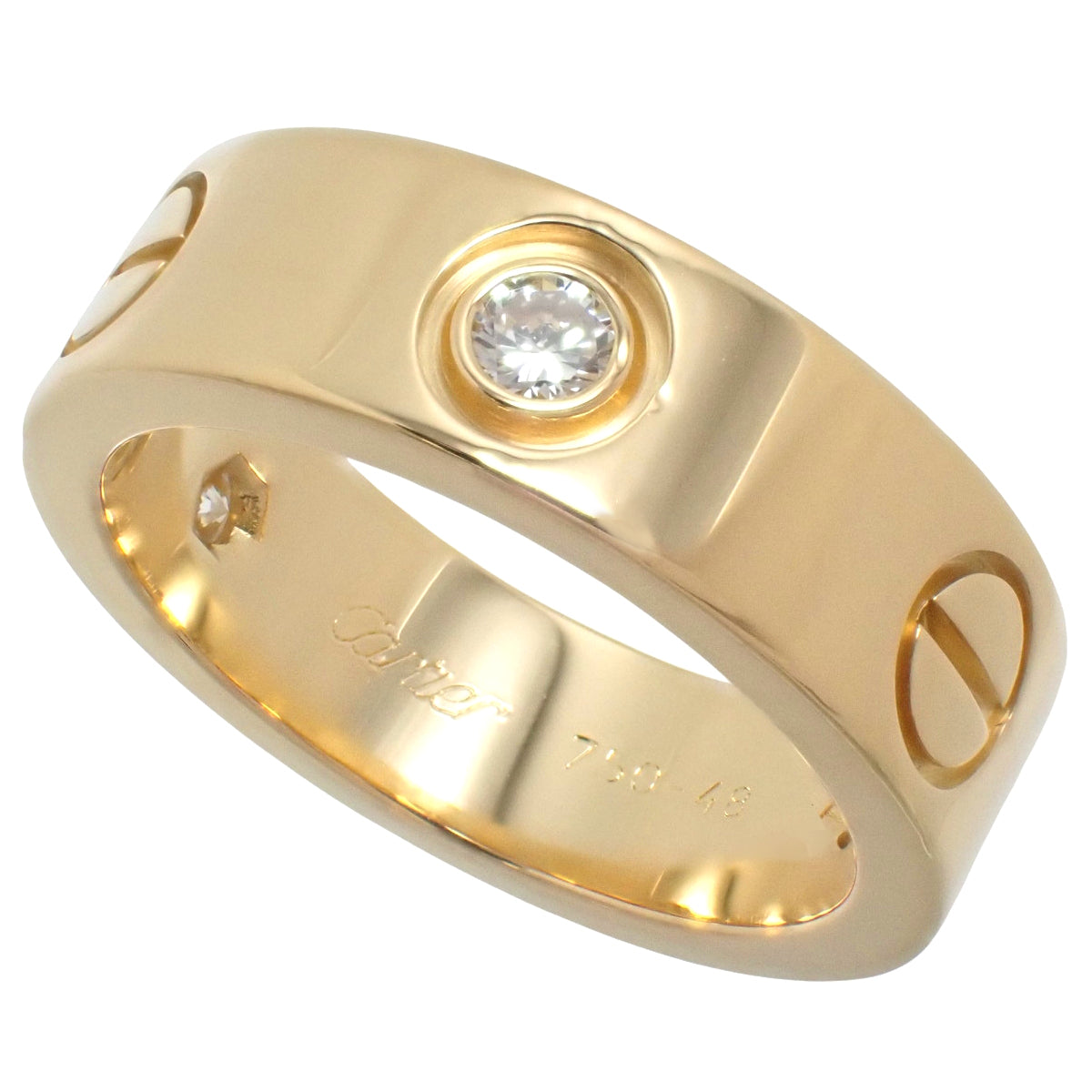 Loveリング クラシックモデル ダイヤモンド3石 K18YG 8.2g 3PD