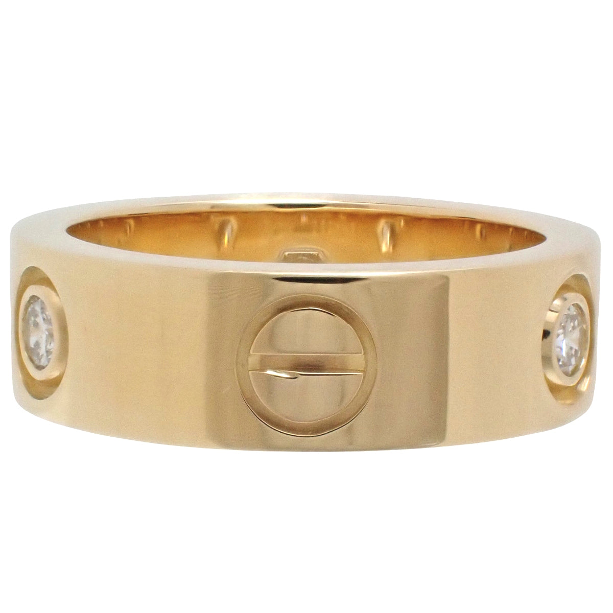 经典款爱情戒指,3颗钻石,K18YG镀金,8.2克,3颗钻石