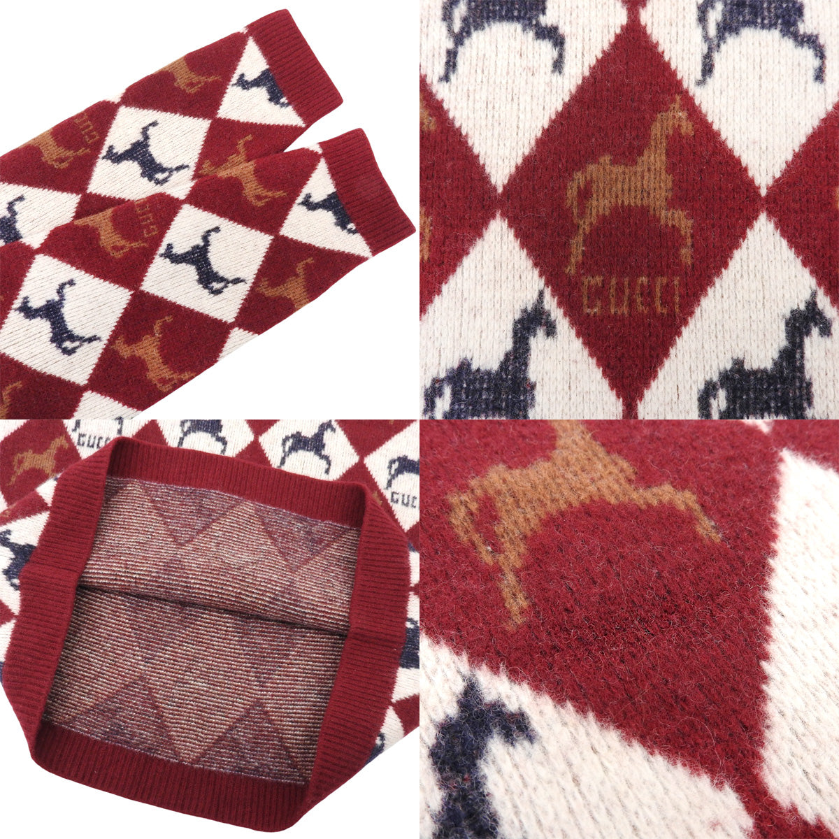 ホース アーガイル Vネック ニット 2022年 S