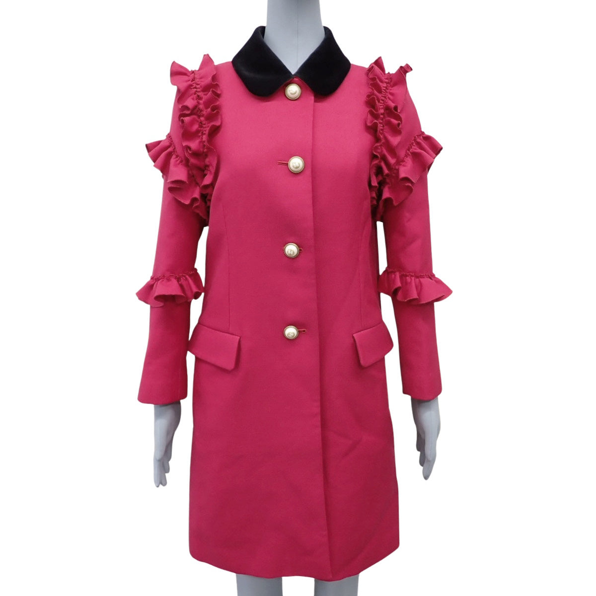 GG pearl button ruffle coat 2016 size 40