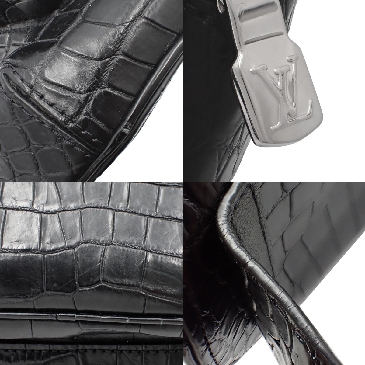 Polosus Crocodile Bumbag in Black N81771