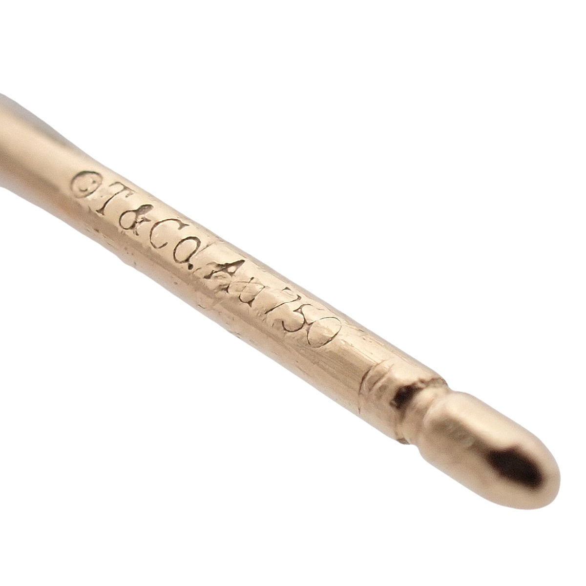 Fleur de Lys Stem Earrings in 18K Pink Gold with Diamonds