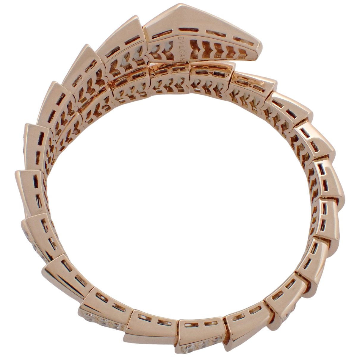 Serpenti Viper Bracelet in Pink Gold with Diamonds