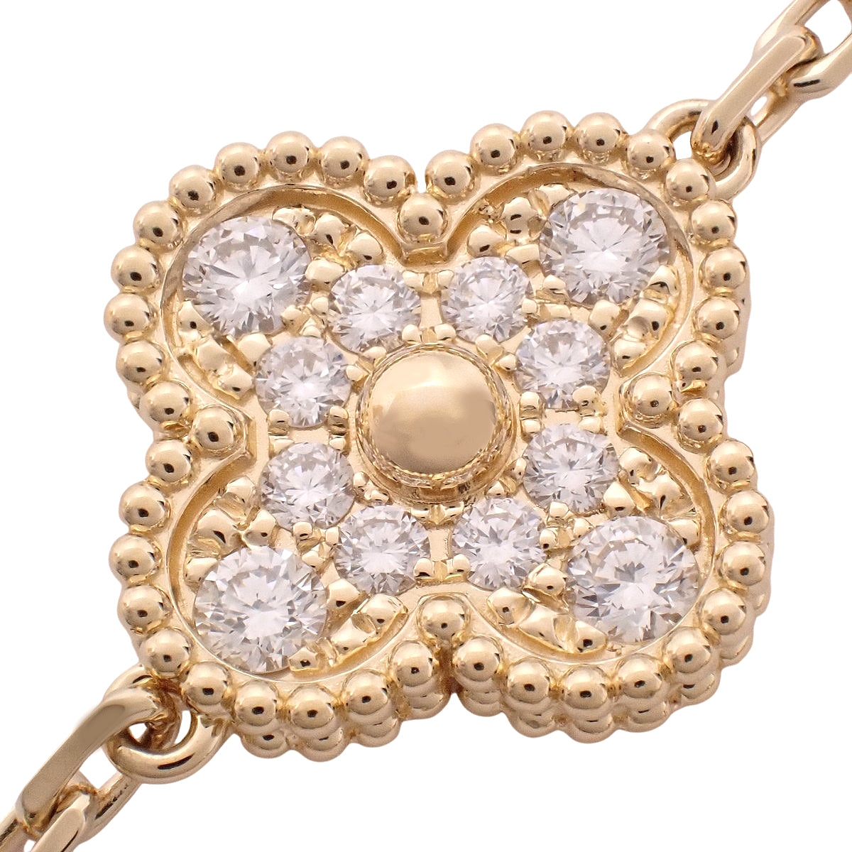 ヴィンテージ アルハンブラ ブレスレット 5モチーフ ダイヤモンド K18YG 14.3g