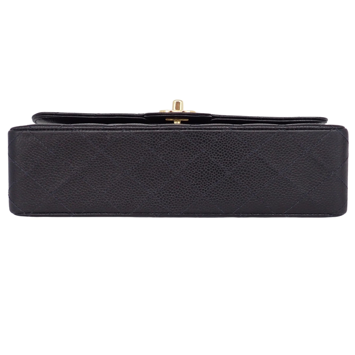 マトラッセ ココマーク Wフラップ25 チェーンショルダーバッグ キャビアスキン ブラック A01112