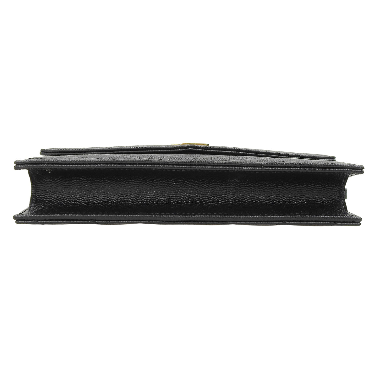 Cassandra Envelope Chain Wallet in Grain de Poudre Leather, Black, 742920