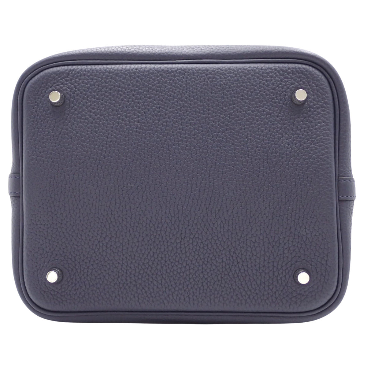 Picotin Lock MM Taurillon Bleu Nuit Silver Hardware X Stamp