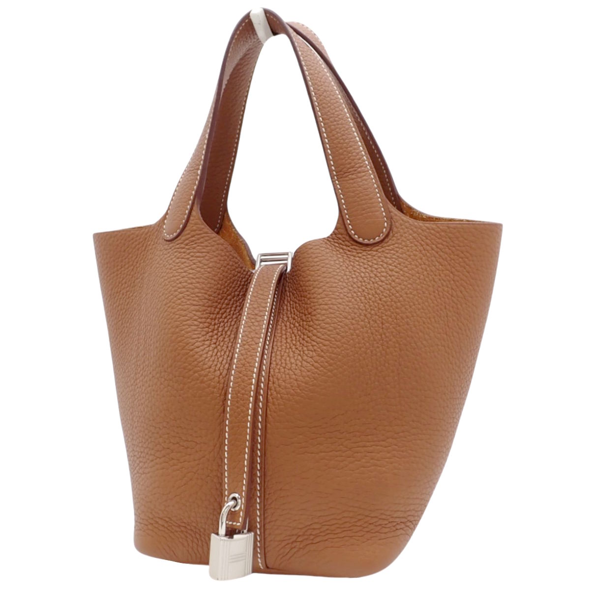 Picotin Lock PM, Taurillon Clemence leather, gold, silver hardware, B stamp