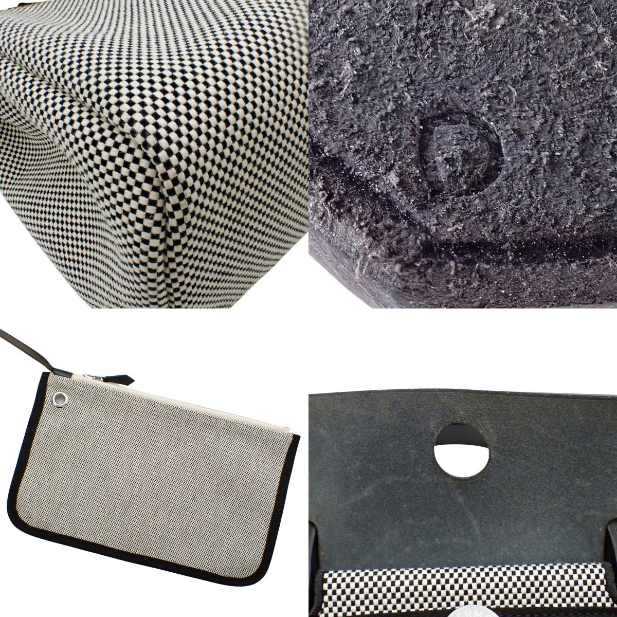 エールバッグジップPM トワルGM ヴァッシュハンター ブラック アイボリー シルバー金具 D刻印