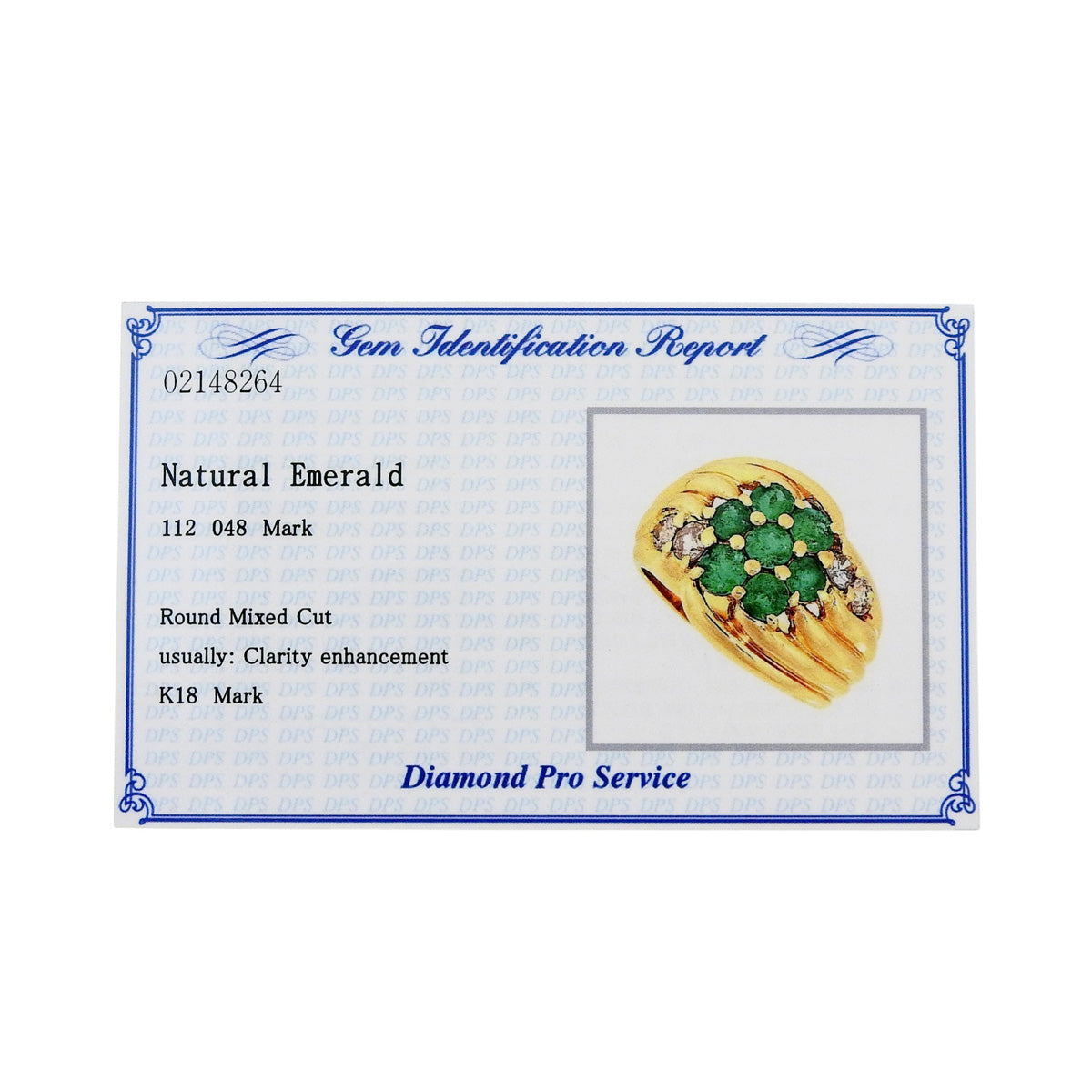 エメラルド ダイヤモンド リング E1.12/D0.48 イエローゴールド K18YG 10.5(50.5)号 7.4g